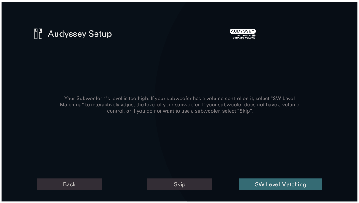 GUI Audyssey SW AV10